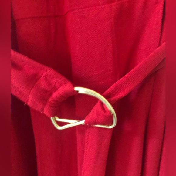 Banana Republic Women Sz 0 Red Belted Handkerchief Hem Wrap Maxi Dress - Picture 4 of 5
